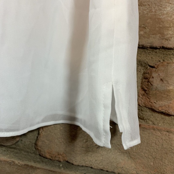 White House Black Market White Layered Embroidered Tank Blouse Size 2 - Picture 6 of 10